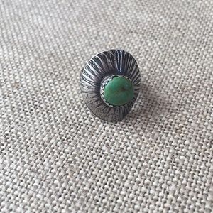 Sterling silver and real turkoise ring
